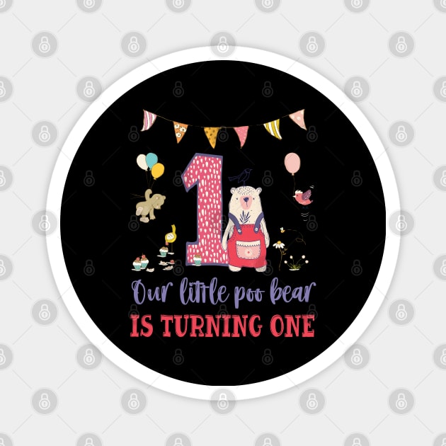 Cute bear first birthday Magnet by LollysLane